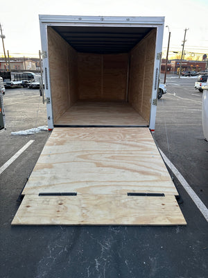 Panther Cargo Trailer 7'x16' Ramp Door Dual Axle Trailer Black Panther Cargo Trailers