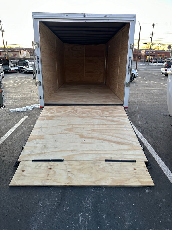 Panther Cargo Trailer 7'x16' Ramp Door Dual Axle Trailer Black Panther Cargo Trailers