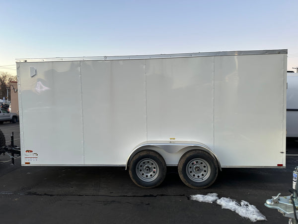 Panther Cargo Trailer 7'x16' Ramp Door Dual Axle Trailer Black Panther Cargo Trailers