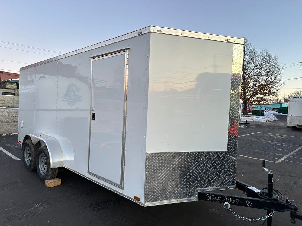 Panther Cargo Trailer 7'x16' Ramp Door Dual Axle Trailer Black Panther Cargo Trailers