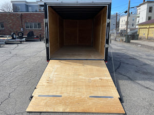 Panther Cargo Trailer 7'x16' Ramp Door Dual Axle Trailer Black Panther Cargo Trailers