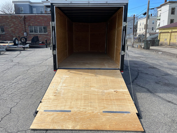 Panther Cargo Trailer 7'x16' Ramp Door Dual Axle Trailer Black Panther Cargo Trailers