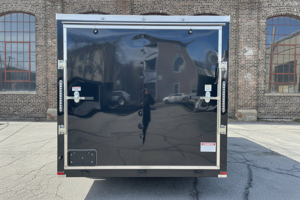 Panther Cargo Trailer 7'x16' Ramp Door Dual Axle Trailer Black Panther Cargo Trailers