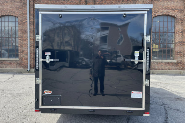 Panther Cargo Trailer 7'x16' Ramp Door Dual Axle Trailer Black Panther Cargo Trailers