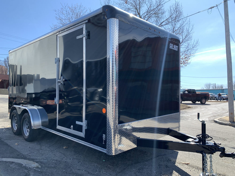 Enclosed Cargo Trailer 7'x16' BLACK RAMP Car Mate Custom Cargo 6" UP