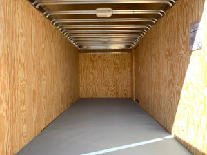 Enclosed Cargo Trailer 7'x16' Black Barn Door Car Mate 6'6" Interior Car Mate Trailers