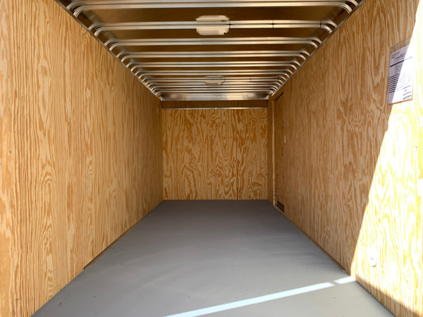 Enclosed Cargo Trailer 7'x16' Black Barn Door Car Mate 6'6" Interior Car Mate Trailers