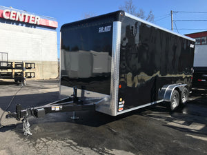 Enclosed Cargo Trailer 7'x16' BLACK RAMP Car Mate Custom 6" up XT Car Mate Trailers