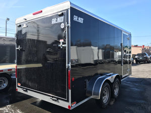 Enclosed Cargo Trailer 7'x16' BLACK RAMP Car Mate Custom 6" up XT Car Mate Trailers