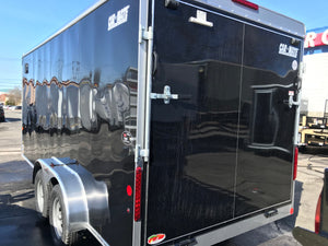 Enclosed Cargo Trailer 7'x16' BLACK RAMP Car Mate Custom 6" up XT Car Mate Trailers