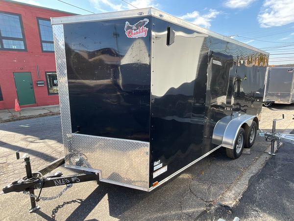 Panther Cargo Trailer 7'x18' Black Ramp Door Dual Axle