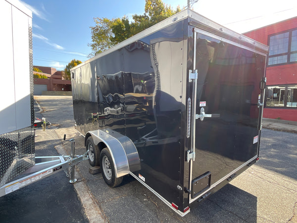 Panther Cargo Trailer 7'x18' Black Ramp Door Dual Axle