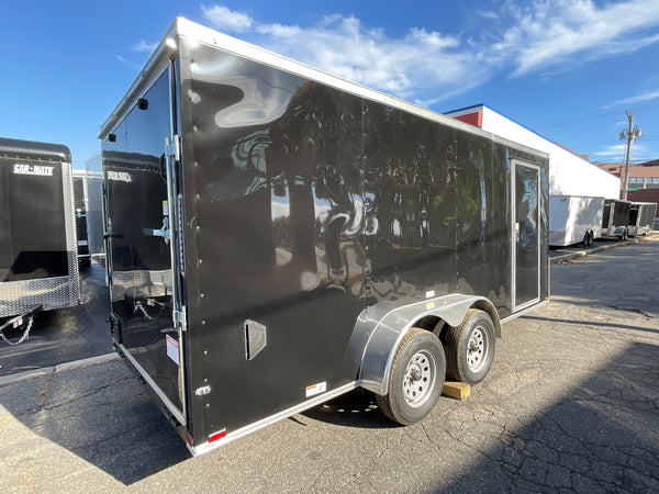 Panther Cargo Trailer 7'x18' Black Ramp Door Dual Axle