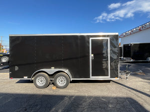 Panther Cargo Trailer 7'x18' Black Ramp Door Dual Axle