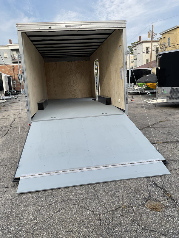 Enclosed Car Hauler Trailer 8.5'x20' White Car Mate Custom 9990 Gvwr Car Mate Trailers
