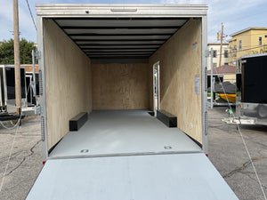 Enclosed Car Hauler Trailer 8.5'x20' White Car Mate Custom 9990 Gvwr Car Mate Trailers