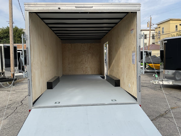 Enclosed Car Hauler Trailer 8.5'x20' White Car Mate Custom 9990 Gvwr Car Mate Trailers