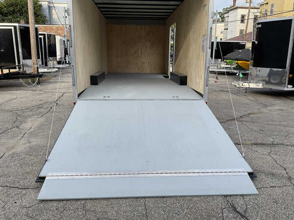 Enclosed Car Hauler Trailer 8.5'x20' White Car Mate Custom 9990 Gvwr Car Mate Trailers