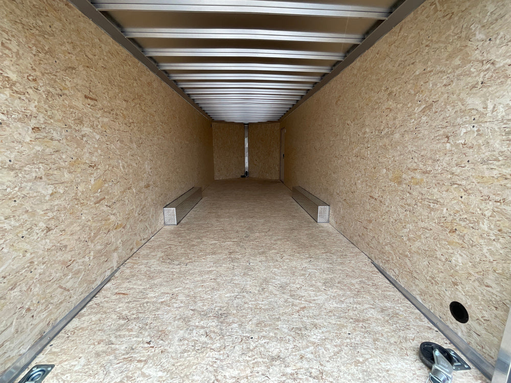 Enclosed Car Hauler Trailer 8.5'x20' V-Nose Black Ramp High Country Aluminum High Country Trailers