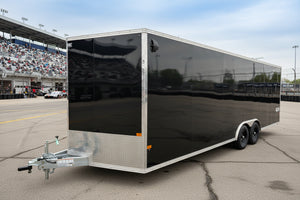 Enclosed Car Hauler Trailer 8.5'x20' V-Nose Black Ramp High Country Aluminum High Country Trailers