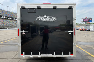Enclosed Car Hauler Trailer 8.5'x20' V-Nose Black Ramp High Country Aluminum High Country Trailers