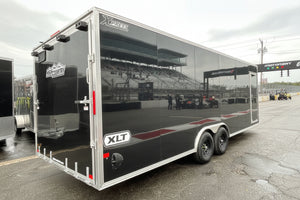 Enclosed Car Hauler Trailer 8.5'x20' V-Nose Black Ramp High Country Aluminum High Country Trailers