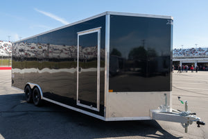 Enclosed Car Hauler Trailer 8.5'x20' V-Nose Black Ramp High Country Aluminum High Country Trailers