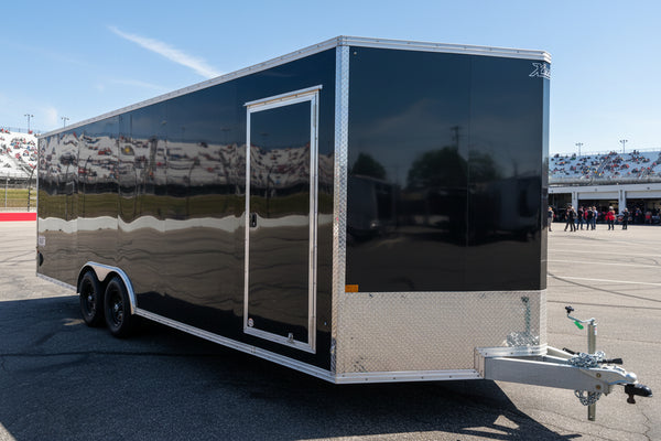 Enclosed Car Hauler Trailer 8.5'x20' V-Nose Black Ramp High Country Aluminum High Country Trailers