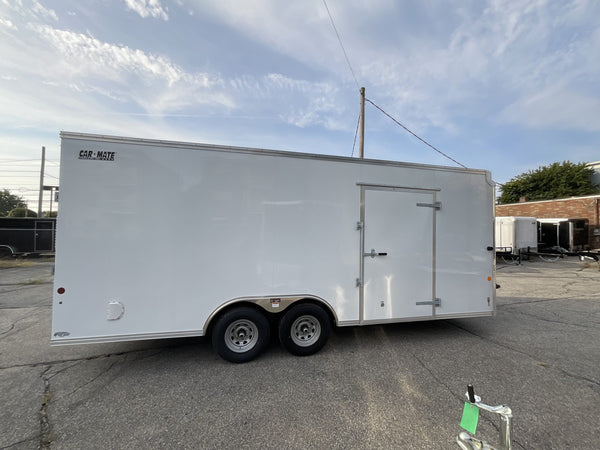 Enclosed Car Hauler Trailer 8.5'x20' White Car Mate Custom 9990 Gvwr Car Mate Trailers