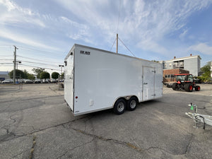 Enclosed Car Hauler Trailer 8.5'x20' White Car Mate Custom 9990 Gvwr Car Mate Trailers