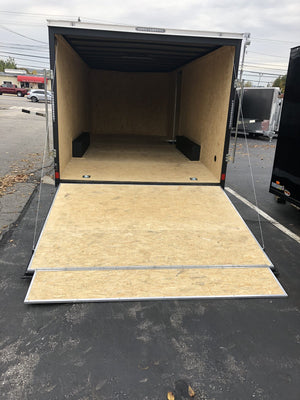 Covered Wagon Enclosed Car Hauler Trailer 8.5'x18'+2'V BLACK