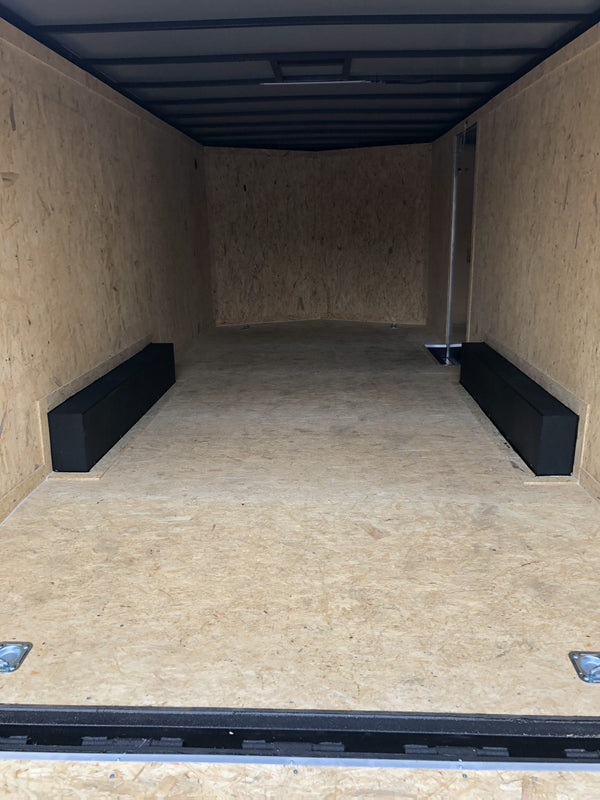 Covered Wagon Enclosed Car Hauler Trailer 8.5'x18'+2'V BLACK