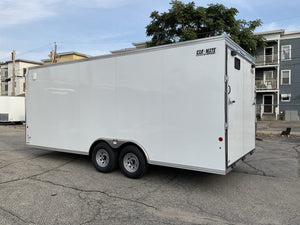 Enclosed Car Hauler Trailer 8.5'x20' White Car Mate Custom 9990 Gvwr Car Mate Trailers