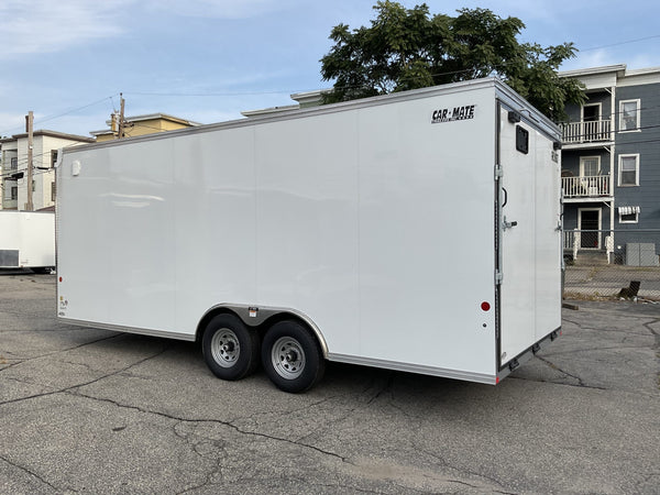Enclosed Car Hauler Trailer 8.5'x20' White Car Mate Custom 9990 Gvwr Car Mate Trailers