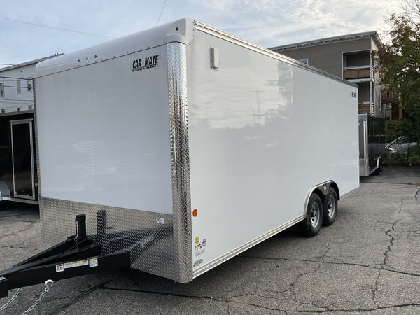 Enclosed Car Hauler Trailer 8.5'x20' White Car Mate Custom 9990 Gvwr Car Mate Trailers