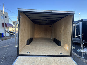 Enclosed Car Hauler 8.5'x20'+2'V WHITE 7000 GVWR Covered Wagon Covered Wagon Trailers