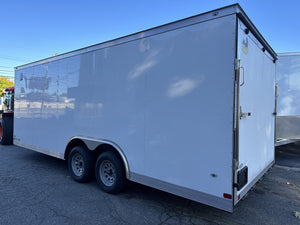 Enclosed Car Hauler 8.5'x20'+2'V WHITE 7000 GVWR Covered Wagon Covered Wagon Trailers