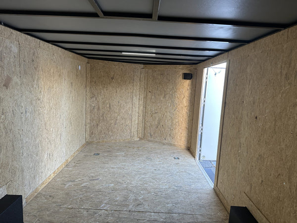 Enclosed Car Hauler 8.5'x20'+2'V WHITE 7000 GVWR Covered Wagon Covered Wagon Trailers