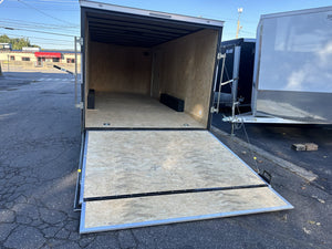 Enclosed Car Hauler 8.5'x20'+2'V WHITE 7000 GVWR Covered Wagon Covered Wagon Trailers