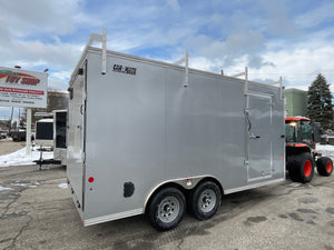 Enclosed Trailer 8.5'x16' Silver Car Mate Contractor 9990 gvwr extra height Car Mate Trailers