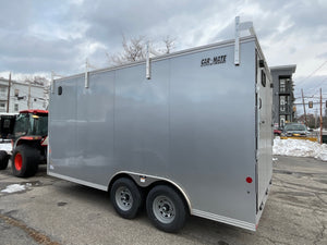 Enclosed Trailer 8.5'x16' Silver Car Mate Contractor 9990 gvwr extra height Car Mate Trailers