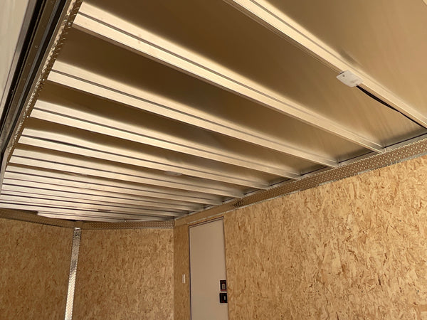 Enclosed Car Hauler Trailer 8.5'x20' V-Nose Silver Ramp Durabull Aluminum 9990 GVWR Elite Escape Door DuraBull Trailers