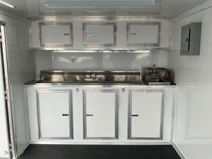 Covered Wagon 8.5X20 Concession Trailer White 10k GVWR