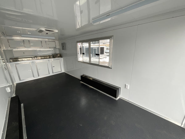 Covered Wagon 8.5X20 Concession Trailer White 10k GVWR
