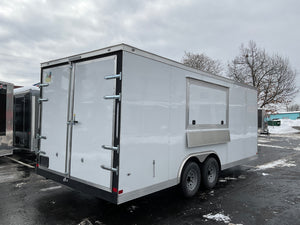 Covered Wagon 8.5X20 Concession Trailer White 10k GVWR