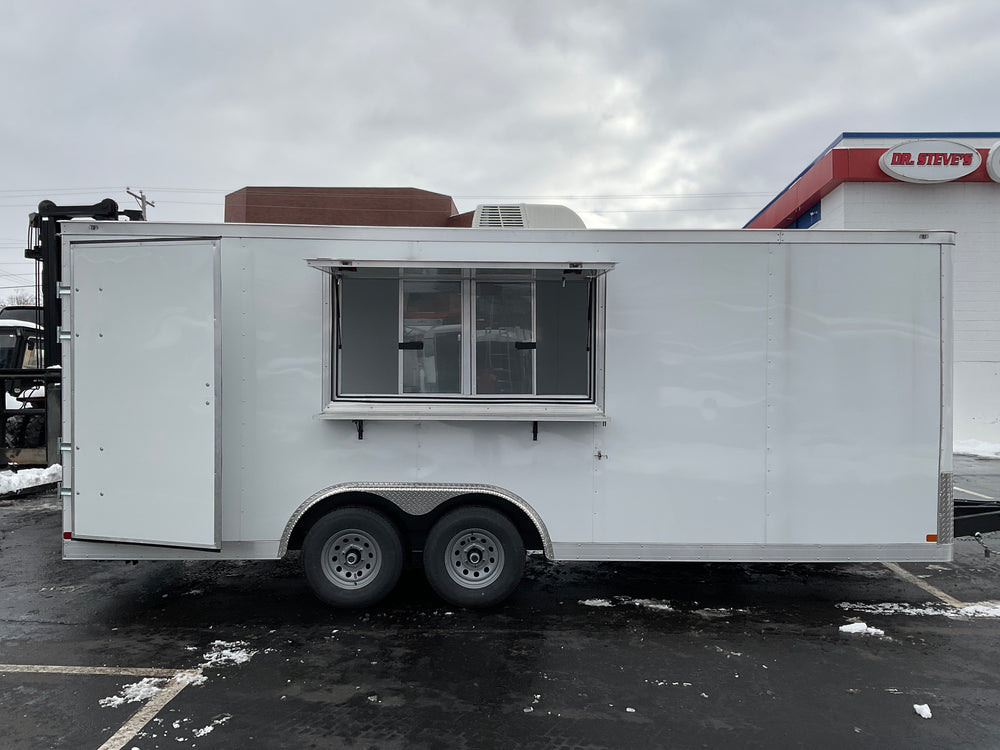 Covered Wagon 8.5X20 Concession Trailer White 10k GVWR