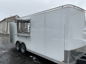 Covered Wagon 8.5X20 Concession Trailer White 10k GVWR