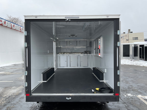 Covered Wagon 8.5X20 Concession Trailer White 10k GVWR