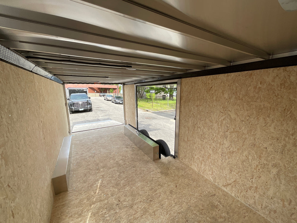 Enclosed Car Hauler Trailer 8.5'x20' V-Nose Blackout Ramp Durabull Aluminum 9990 GVWR Elite Escape Door DuraBull Trailers