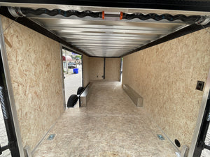 Enclosed Car Hauler Trailer 8.5'x20' V-Nose Blackout Ramp Durabull Aluminum 9990 GVWR Elite Escape Door DuraBull Trailers